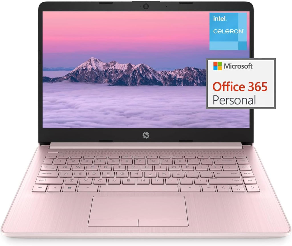 HP 14' Ultra-Light Laptop for Students and Business - Intel Quad-Core Processor, 16GB RAM, 320GB Storage(64GB eMMC+256GB Card), 1-Year Office 365, Wi-Fi, 11H Long Battery life, Webcam, Win11 Home in S