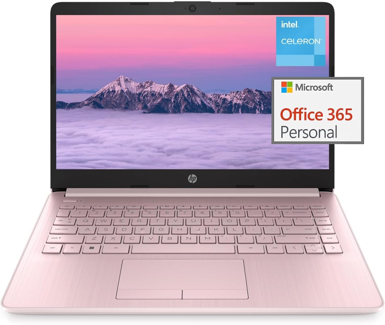 HP 14' Ultra-Light Laptop for Students and Business - Intel Quad-Core Processor, 16GB RAM, 320GB Storage(64GB eMMC+256GB Card), 1-Year Office 365, Wi-Fi, 11H Long Battery life, Webcam, Win11 Home in S