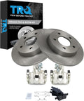 TRQ Rear Brake Pad and Rotor Set Ceramic Solid Rotors Calipers Compatible with 2009-2013 Mazda 3