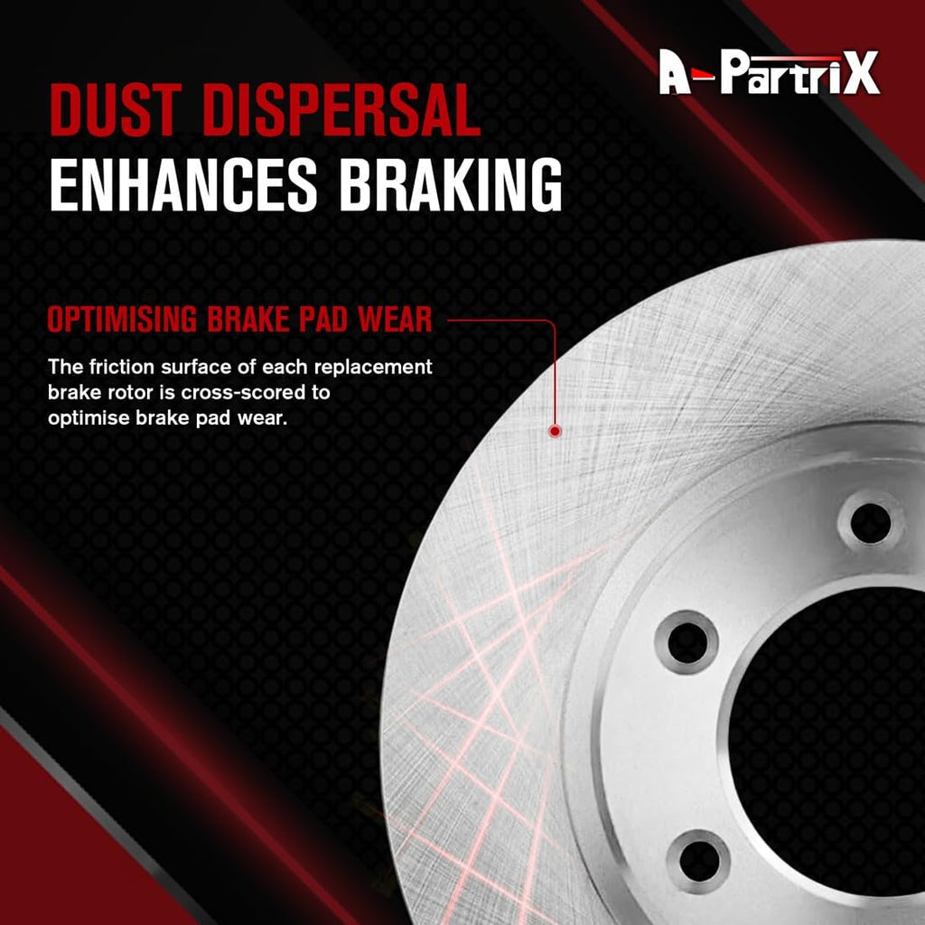 6X Vented Brake Rotor and Ceramic Pads Front Replacement Brakes Kit fits Ford Fiesta 1.0L 2014 2015 2016 2017, fits Fiesta 1.6L 2011 2012 2013 2014 2015 2016 2017 2018 2019