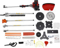 YIYIBYUS 52CC Weed Wacker Eater Gas Powered, String Trimmer/Edger with 7 Types of Mowed Heads, Lawn Mower Hedge Trimmer with Rubber Handle & Shoulder Strap