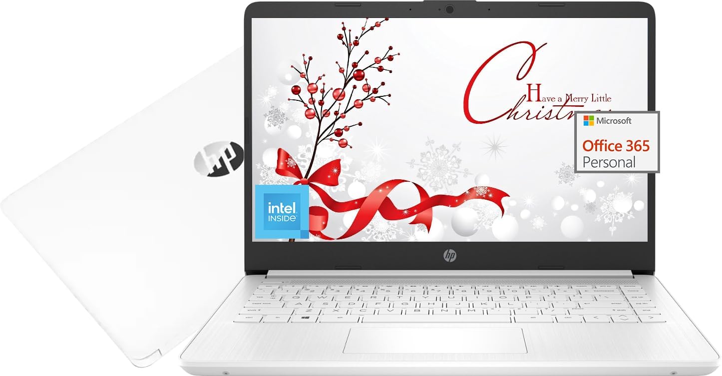 HP Laptop 14' for Students & Home, 1 Year Office 365, 4GB RAM, 192GB Storage(64GB eMMC + 128GB SD Card), Intel Dual-Core Processor(Beat i3-1115G4), Wi-Fi 6, Webcam, USB C, Win 11 Pro
