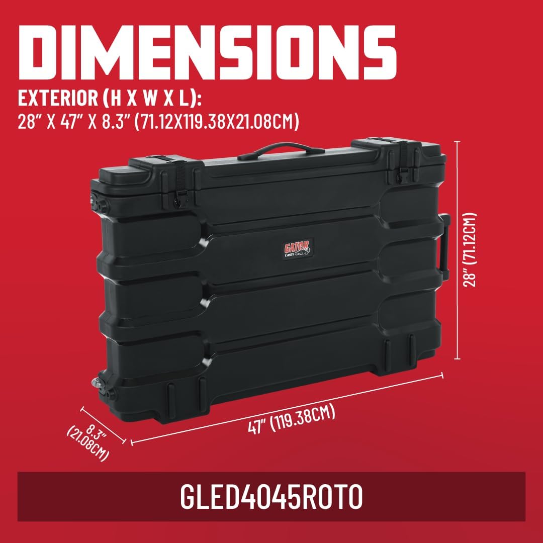 Gator Cases Molded LCD/LED TV and Monitor Transport Case; Fits 40' - 45' Screens (GLED4045ROTO)