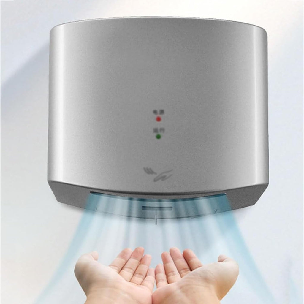 Electric Hand Dryers for Toilets Commercial, Turbo Hand Dryer, High Velocity Low Energy Eco Friendly Electric Dryer, Hand Dryer for Toilets,Gold (Silver)