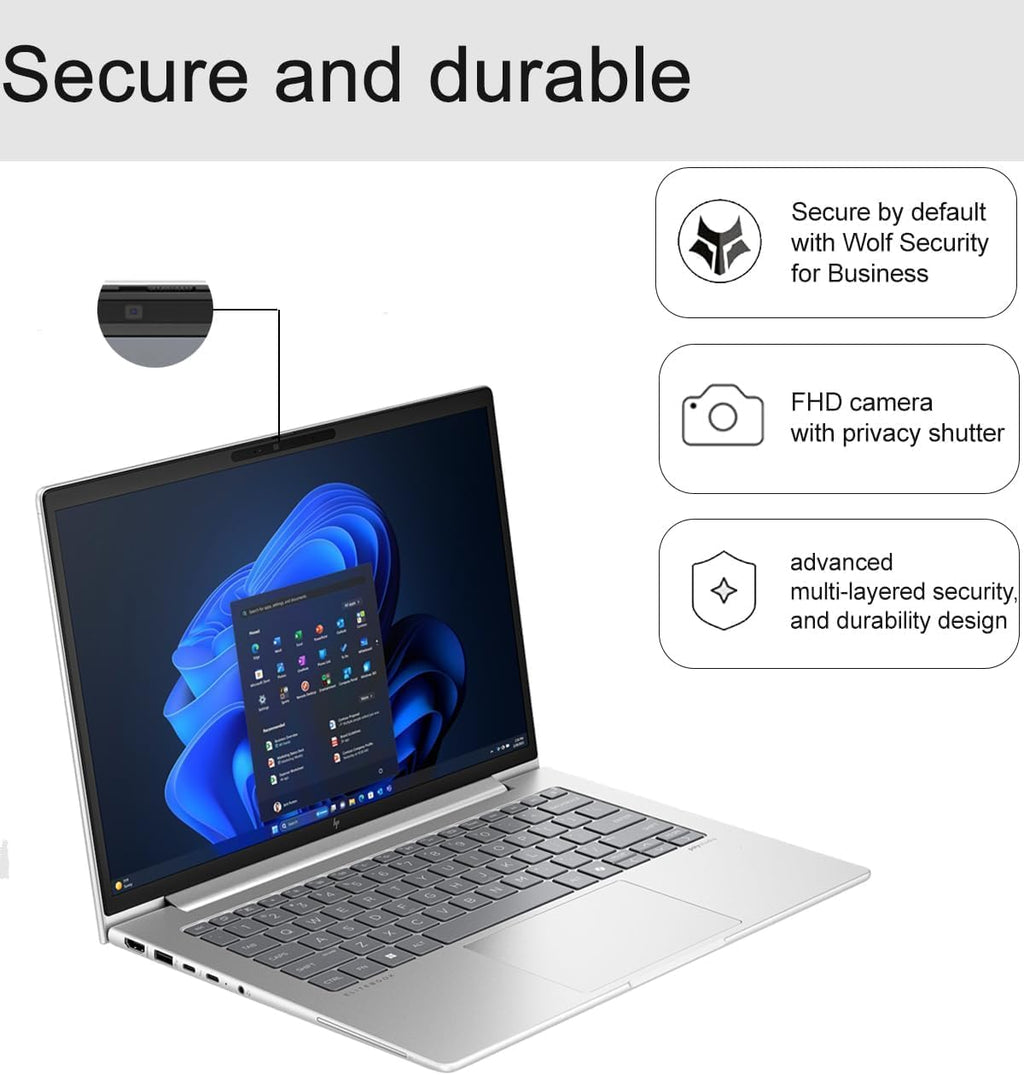 HP EliteBook 640 G11 Business Laptop (14' FHD+ Anti-Glare, Intel 12-Core Ultra 7 155U (> i7-1355U), 64GB DDR5 RAM, 2TB SSD), Backlit Keyboard, FHD Webcam, 2x Thunderbolt 4, Wi-Fi 6E, Win 11 Pro, AI PC