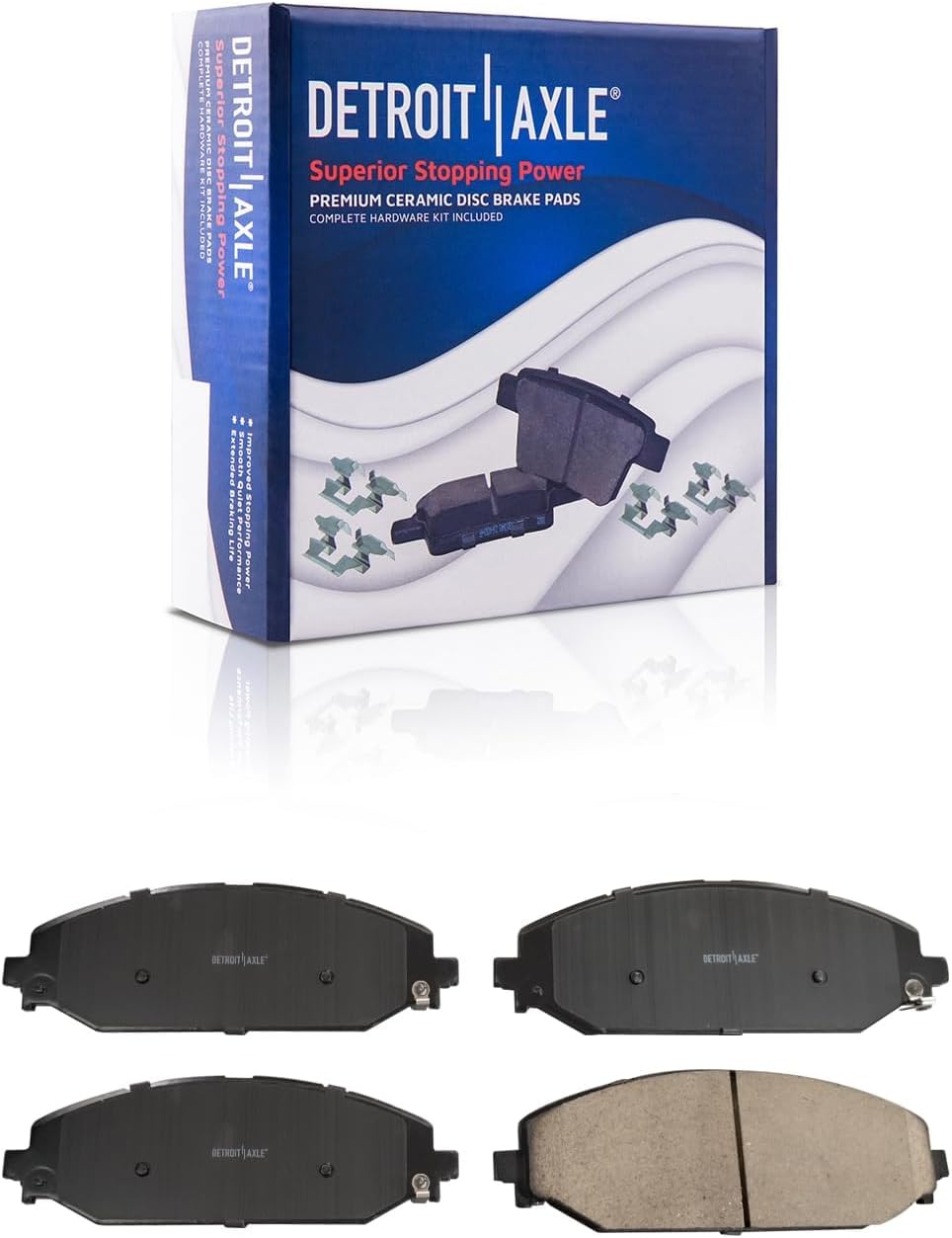 Detroit Axle - Front Brake Kit for 19-25 Ram 1500 Drilled and Slotted Disc Brake Rotors Ceramic Brakes Pads 2019 2020 2021 2022 2023 2024 2025 Replacement : 14.88' inch Rotor