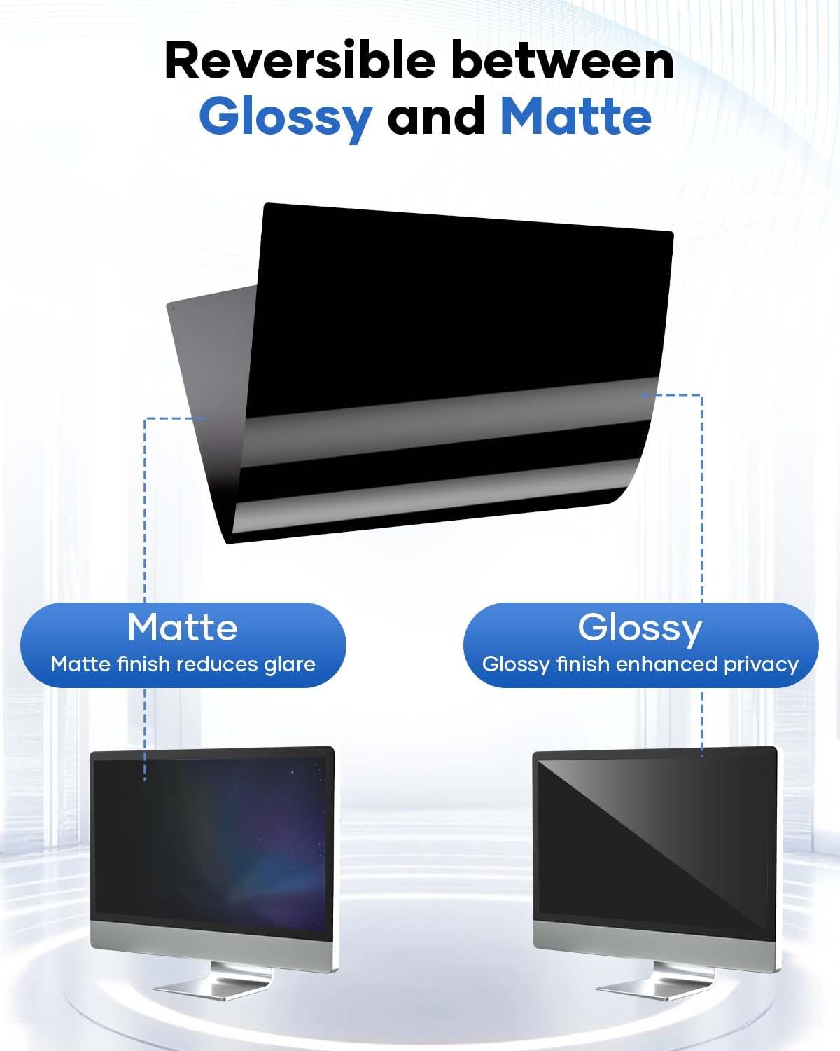 [2 Pack] 32 Inch Computer Privacy Screen for 16:9 Aspect Ratio Widescreen Monitor, Eye Protecting Anti-glare Blue Light Display Screen Privacy Protection, Removable Anti-scratch Coating