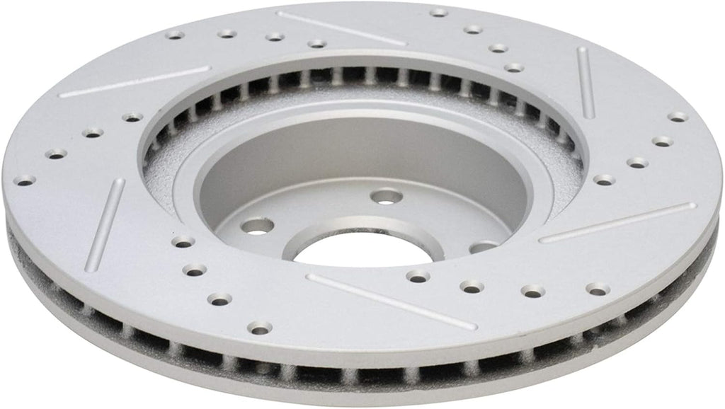 TRQ Performance Front Brake Pad and Rotor Set Ceramic Drilled Slotted Coated Rotors Calipers Compatible with 2011-2014 Subaru Impreza