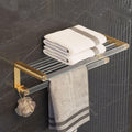 Bathroom Hardware Kit Gold Bathtub Accessories Wall Mounted Towel Rack Towel Bar Toilet Brush Towel Hook Paper Holder,Towel Rack