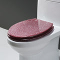 Toilet Seat, Resin Glitter Toilet Seat, Sparkle Toilet Seat Cover Round Oval, Easy Installation and Cleaning, Soft Close Toilet Seat(Gold, Silver, Black, Pink),Pink (Color : Pin