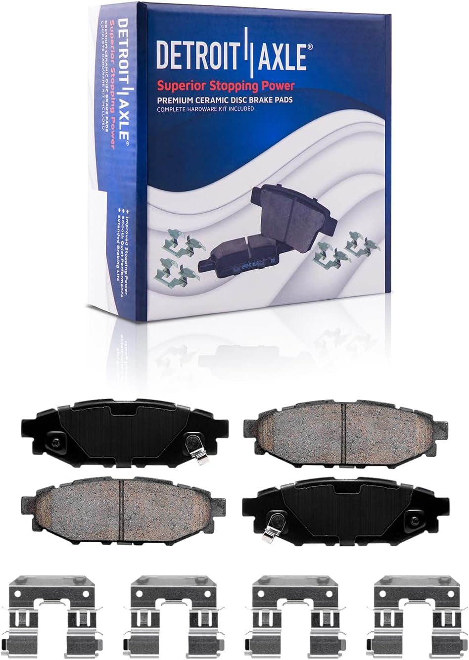 Detroit Axle - Front Brake Kit for 2016-2017 Subaru Crosstrek, 2014-2018 Forester, 2014-2015 XV Crosstrek, Wheel Bearing & Hubs Front and Rear Disc Brake Rotors Ceramic Brake Pads Replacement