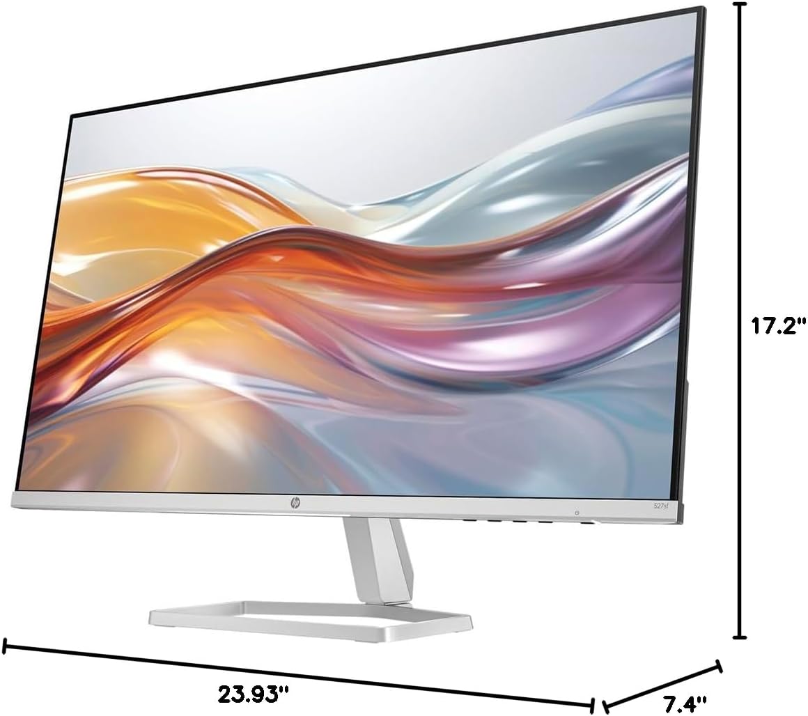 HP (Refurbished 94F44AA#ABA 527sf Series 5 27 inch FHD 100Hz 1500:1 5ms IPS Monitor Black/Silver Bundle with 2 YR CPS Enhanced Protection Pack (Renewed)