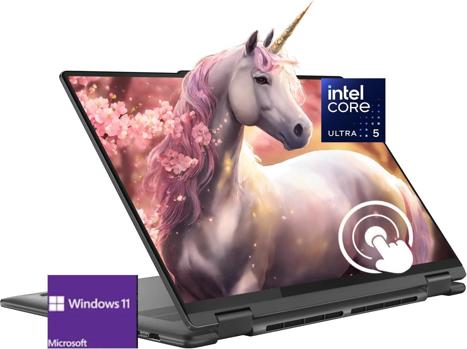 Lenovo Yoga 7i 2-in-1 16' 2K WUXGA Touchscreen Laptop, Intel Core Ultra 5 125U 12-Core Processor, 16GB RAM 1TB SSD, Fingerprint Reader, Backlit Keyboard, Wi-Fi 6E, Windows 11 Home, Storm Grey