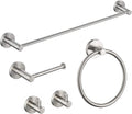 KIBI 5-Piece Bathroom Hardware Set – Circular Bath Wall Mounted Hardware Accessory Kit Includes, 18 Inch Towel Bar, Hand Towel Ring, Toilet Paper Holder, 2-Robe Hooks (Matte Black, C-KBA14-5-3)