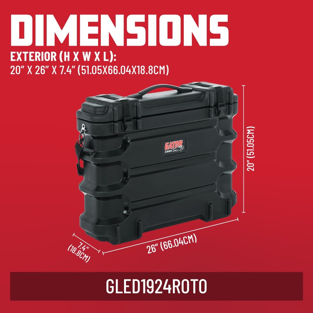 Gator Cases Molded LCD/LED TV and Monitor Transport Case; Fits 19' - 24' Screens (GLED1924ROTO)
