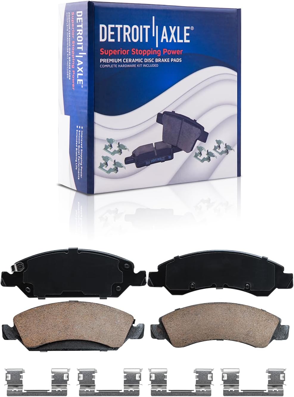 Detroit Axle - Front Brake Kit for Silverado Sierra 1500 GMC Chevy Cadillac Escalade ESV EXT, 12.99'' inch Disc Brake Rotors Ceramic Brake Pads Lower Ball Joints Tie Rods Boots Replacement