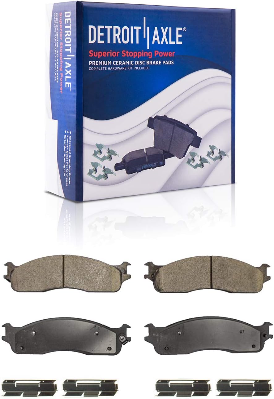 Detroit Axle - 353mm Front Disc Rotors Ceramic Pads Right Brake Caliper Replacement for 2006-2008 Dodge Ram 1500 2500 3500
