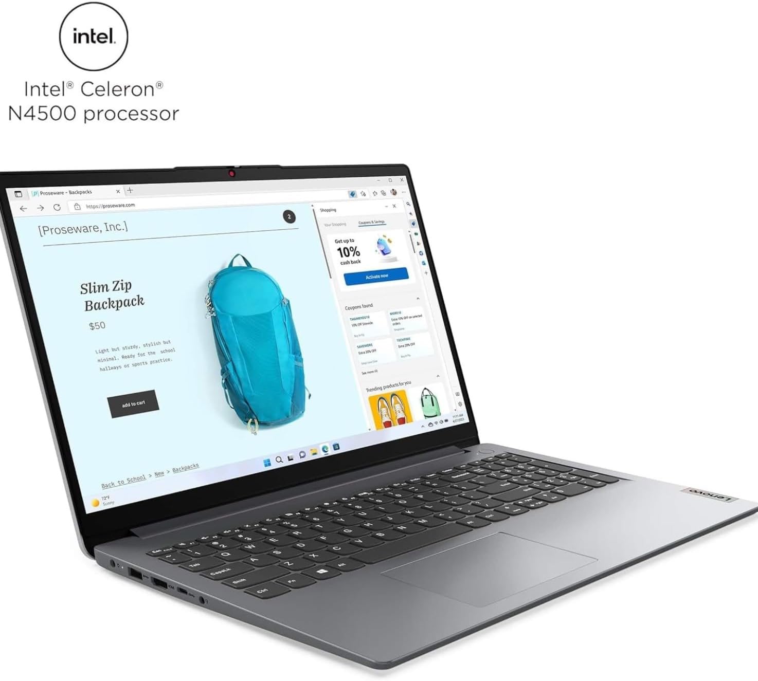 Lenovo IdeaPad 1i 14.0' HD Laptop, Intel Celeron N4500, 12GB RAM 512GB SSD+128GB eMMC Storage, 128gb 9H Docking Station, Microsoft 365, Webcam, WiFi, Bluetooth, Windows 11 Home, Cloud Grey