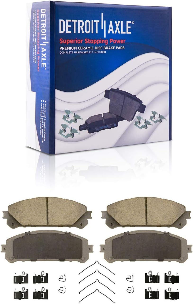 Detroit Axle - Front Brake Kit for Toyota Highlander Lexus RX350 NX300 NX300h RX450h NX200t, Disc Brake Rotors Ceramic Brake Pads Brake Caliper Replacement