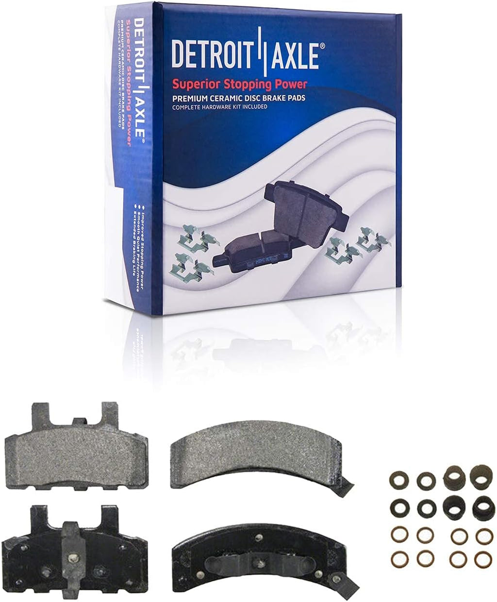 Detroit Axle - Front Brake Kit for K1500 K2500 Escalade Yukon Tahoe Drilled and Slotted Brake Rotors Ceramic Brakes Pads Wheel Bearing Hubs Replacement: 11.62' inch Front Rotors