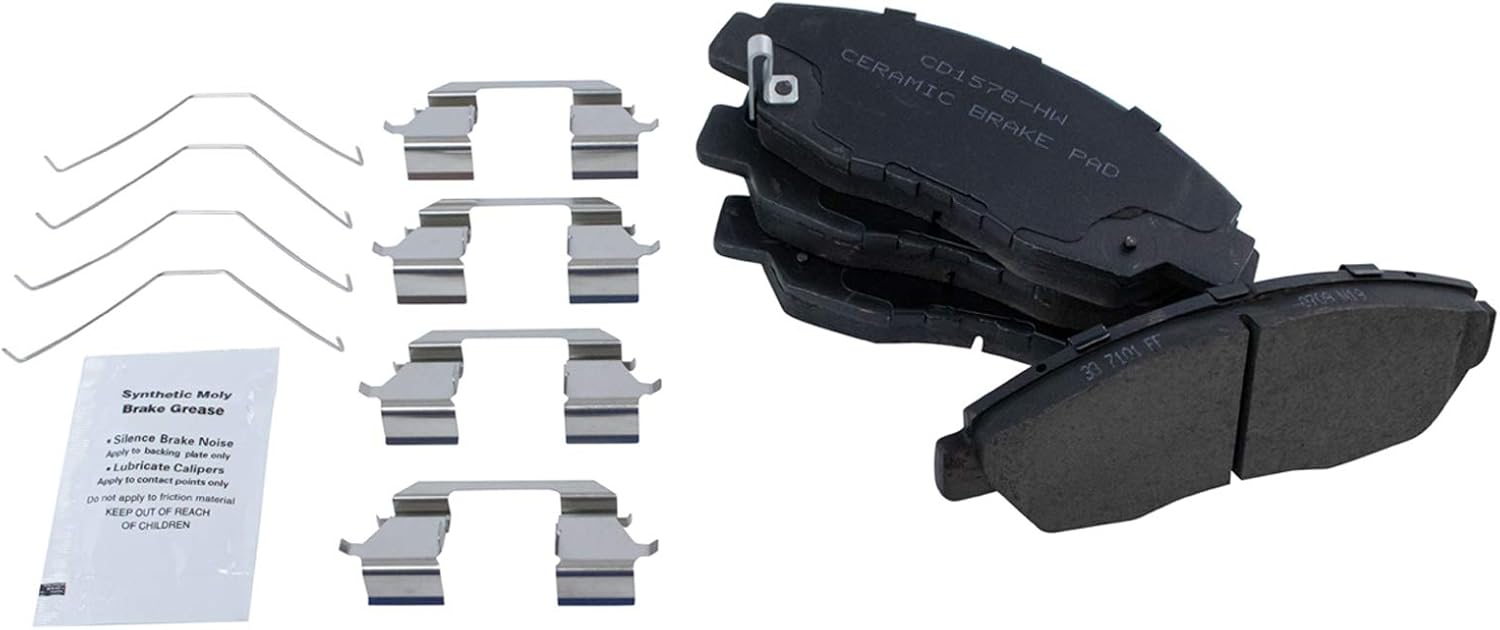 TRQ Performance Front Brake Pad and Rotor Set Ceramic Vented G Coated Rotors Calipers Compatible with 2012-2015 Honda Civic