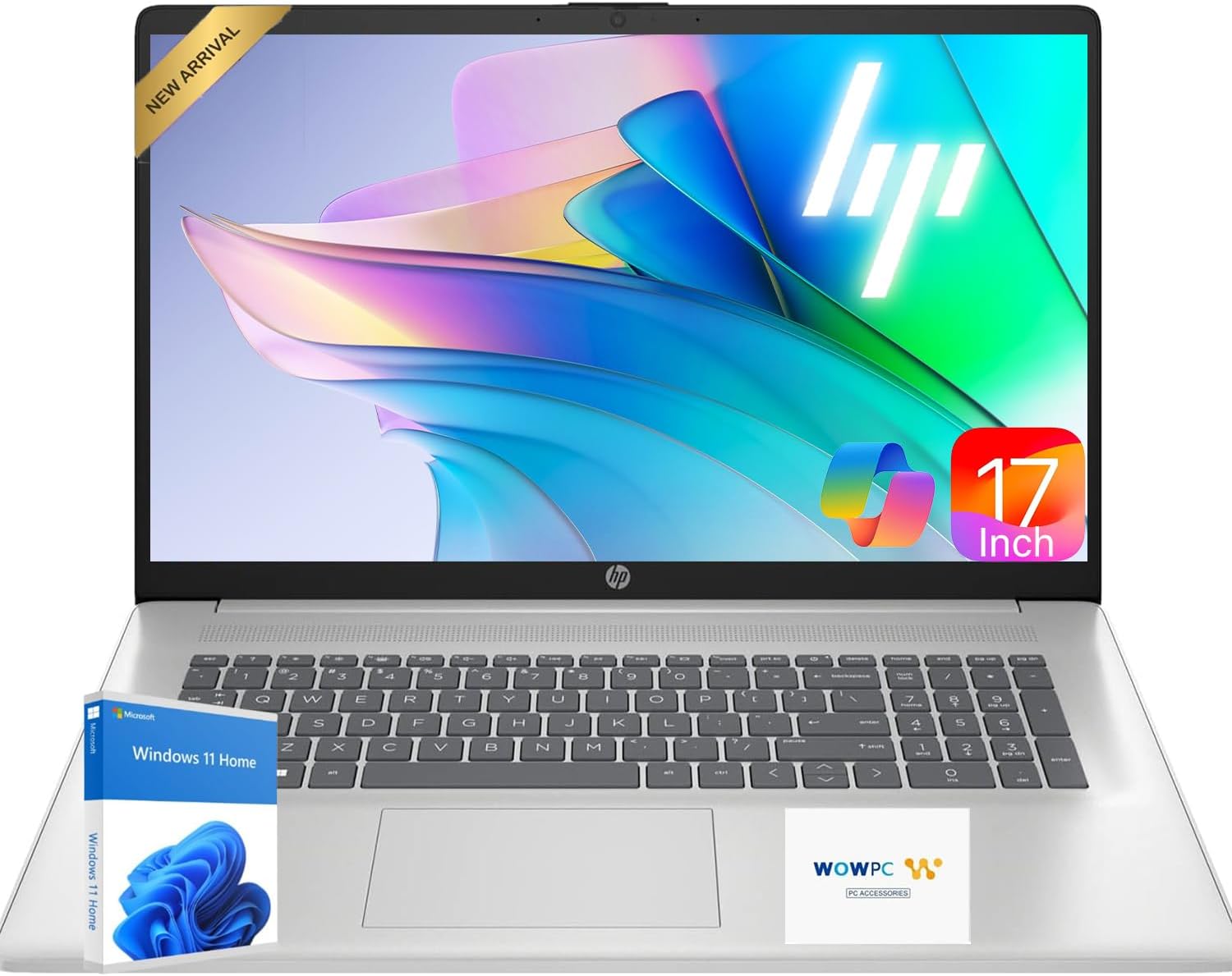 HP 17.3' FHD Business Laptop, 2026 Edition, 16GB RAM, 512GB SSD, Powerful AMD Ryzen 5 7000 Series CPU, Windows 11 with Office 365 for Web