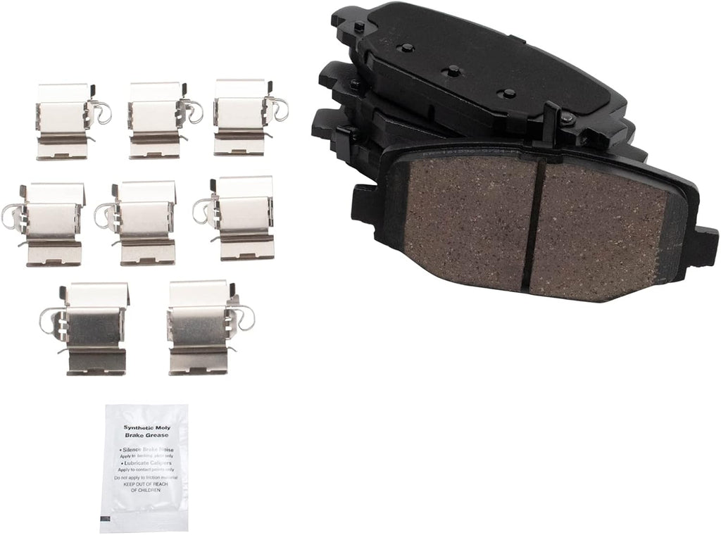 TRQ Rear Brake Pad and Rotor Set Ceramic Rotors Calipers Compatible with 2012-2018 Dodge Journey