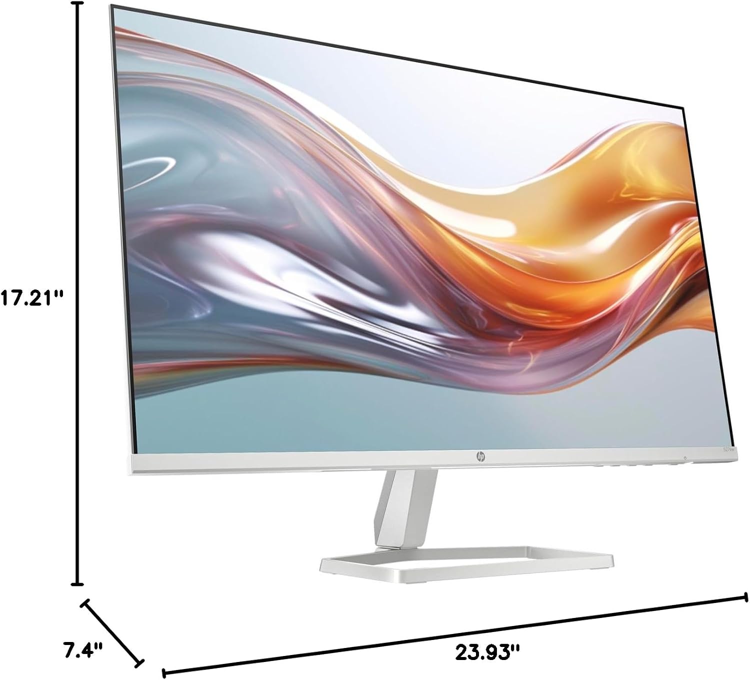 HP 27' FHD IPS (1920x1080) Monitor with Speakers Bundle with Docztorm Dock, 100Hz Refresh Rate, 2X HDMI, 1x VGA, Flicker-Free, Ideal for Home & Business, White/Silver (2026 Latest Model)