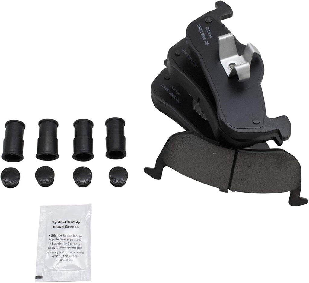TRQ Rear Brake Pad and Rotor Set Ceramic Rotors Calipers Compatible with 2014-2016 2018 Lincoln MKT