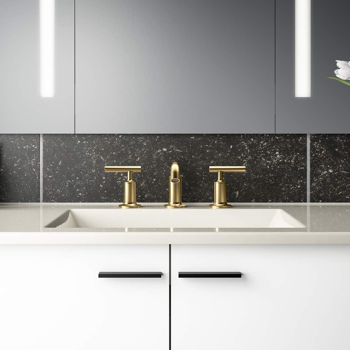KOHLER K-14410-4-RGD Purist Bathroom Sink Faucet, Vibrant Rose Gold