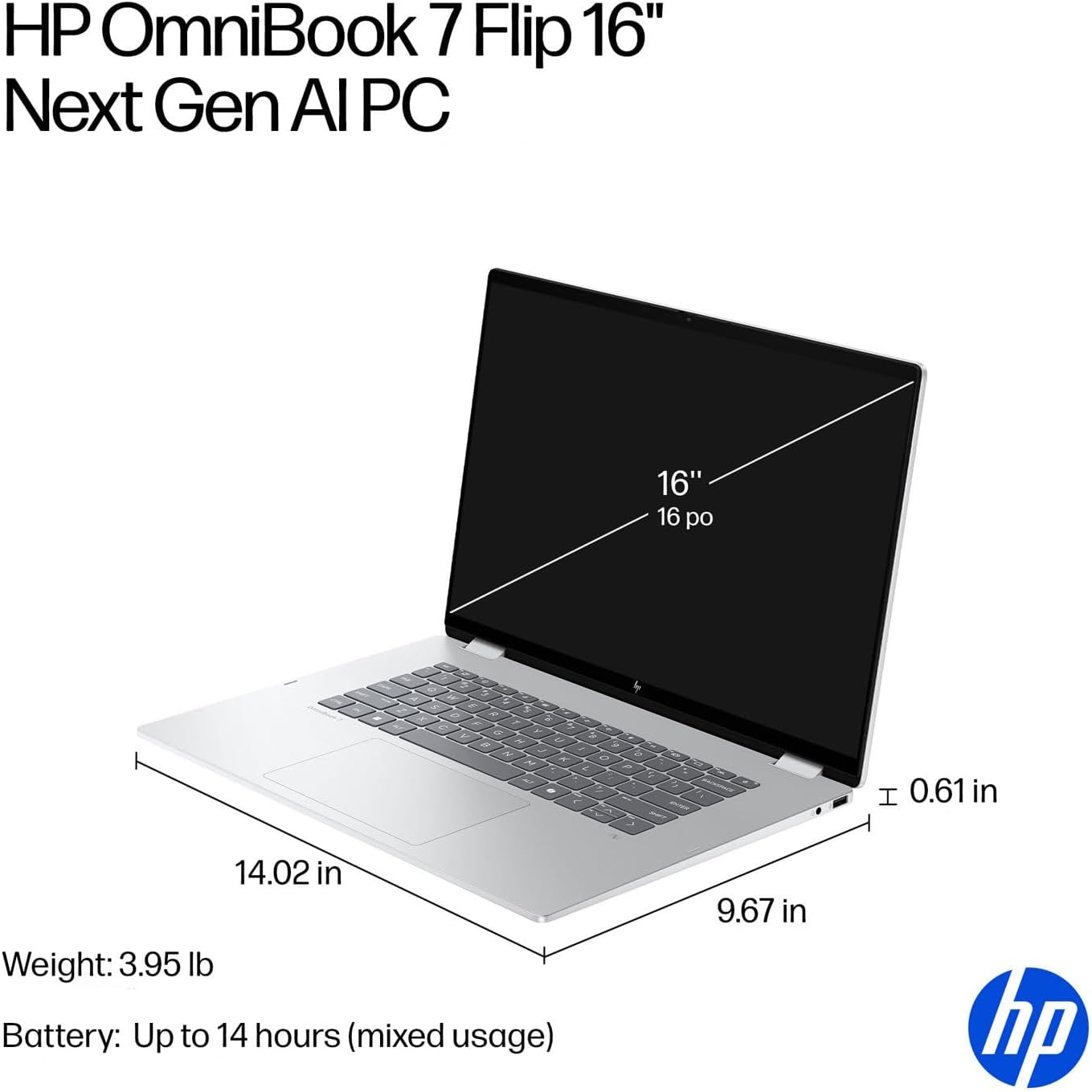 HP OmniBook 7 Flip (Next Gen Envy x360) 2 in 1 Laptop (16' FHD+ Touchscreen, Intel Core Ultra 7 258V, 32GB RAM, 1TB SSD, Arc 140v GPU) AI Copilot+ PC, Win 11 Pro (Renewed)