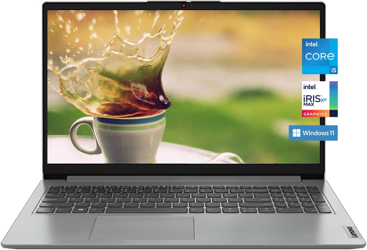Lenovo 15.6' Laptop, IdeaPad 1i, 15.6' FHD Anti-Glare Display, 12th Gen Intel Core i5-1235U 10-core, 24GB RAM, 1TB SSD, Intel Iris Xe Graphics, Bluetooth, Wi-Fi, Windows 11, Cloud Grey