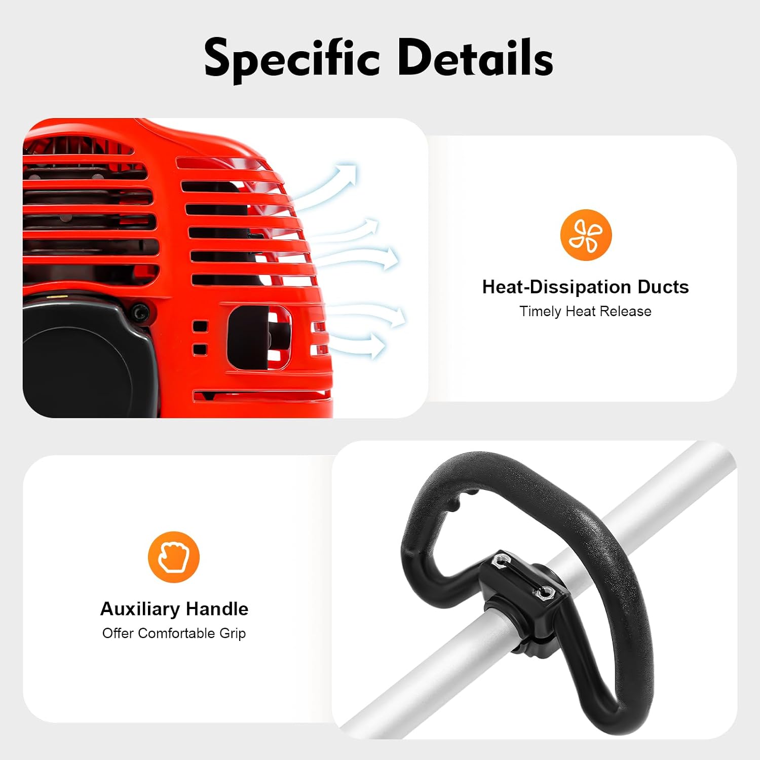 Gas Weed Eater,51.7CC 2-Strokes Cutter Grass Trimmer 4 in 1 Lawn Mower Pruner Tool Multi Garden Tools Brush Cutter, Gas Hedge Trimmer,Pole Saw with Extension Pole, for Lawn Garden Tree Trimming