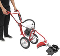 63CC 4-Stroke Gas Powered Lawn Mower, 3in1 Hand Push Lawn Mower Trimmer, Brush Mower Gasoline Brush Broom Sweeping Machine, 4HP Gas Brush Cutter String Trimmer for Yard, Farms, Parks