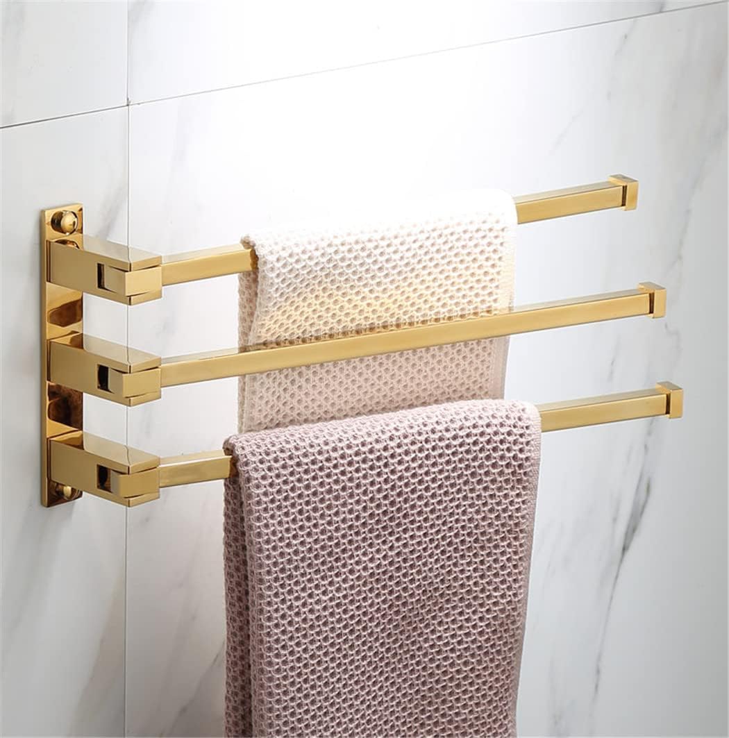 Brass Bathroom Accessory Towel Rack, Paper Holder Toilet Brush Holder Towel Holder Hook Brushed Gold Bath Hardware