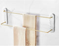 Towel Racks Nordic Creativity Towel Bar Marble Brass Towel Rail Bathroom Towel Holder Wall Mounted Towel Rack Gold Towel Hanger Organizer (Color : B-Double Bar)