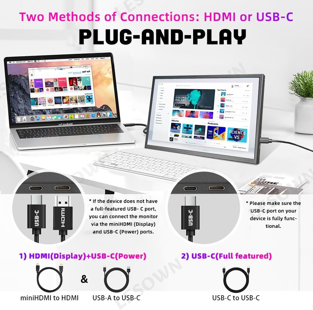 10.1 inch Touchscreen Small Portable Monitor 2.5K 2560x1600 IPS Screen Display USB-C HDMI Travel Secondary Computer Monitor for CCTV Gaming Windows PC with Speakers