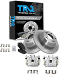 TRQ Rear Brake Pad and Rotor Set Ceramic Rotors Calipers Compatible with 2010-2012 Hyundai Santa Fe 2011-2013 Kia Sorento