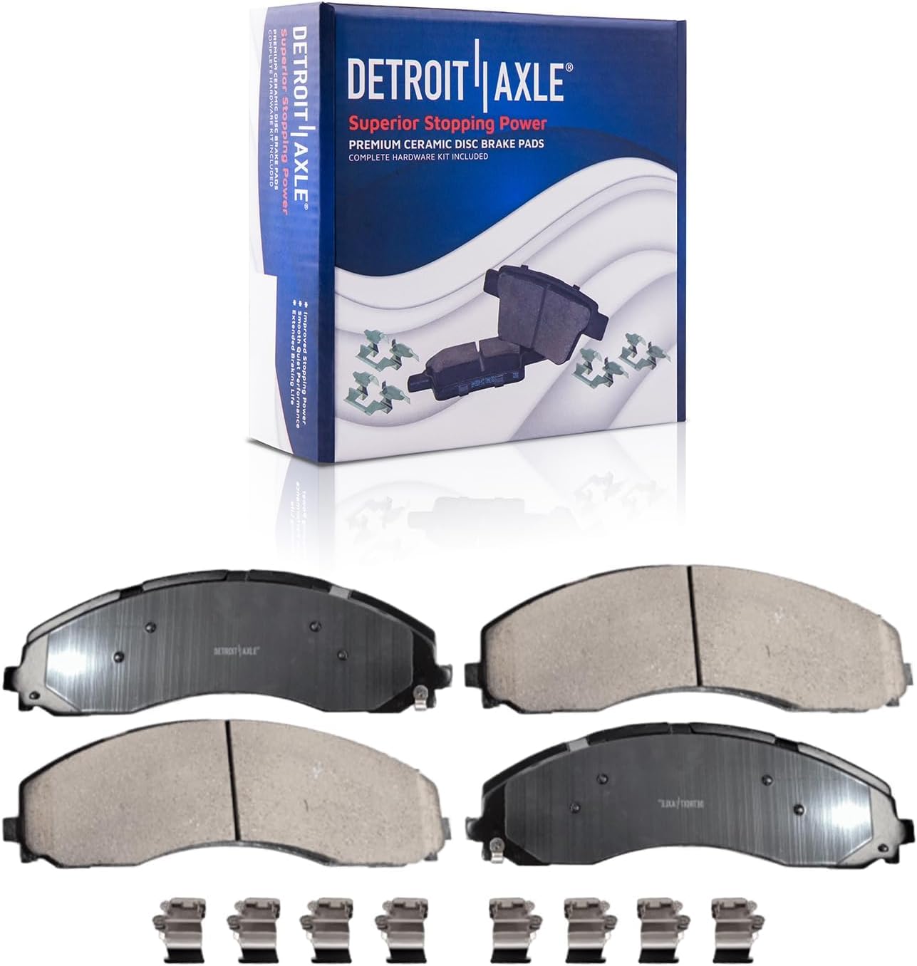 Detroit Axle - Brake Kit for Ford 2017-2021 F-450 F-550 Super Duty 2018-20 Drilled and Slotted Disc Brakes Rotors Ceramic Pads Replacement: 15.39' Front 15.75' Rear Rotor