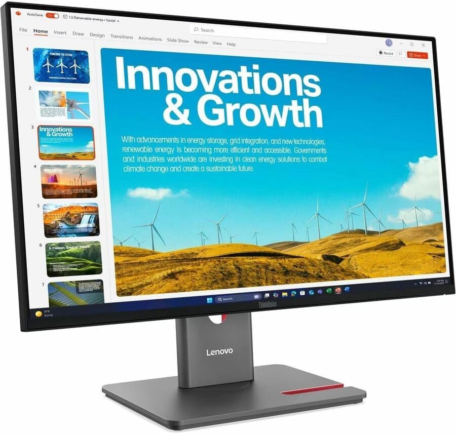 Lenovo ThinkVision P24QD-40 24' Class Webcam WQHD LED Monitor - 16:9 - Eclipse Black