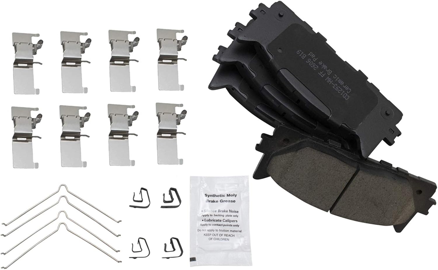 TRQ Performance Front Brake Pad and Rotor Set Ceramic Vented Coated Drilled Slotted Rotors Calipers Compatible with 2007-2012 Lexus ES350 2007-2011 Toyota Camry