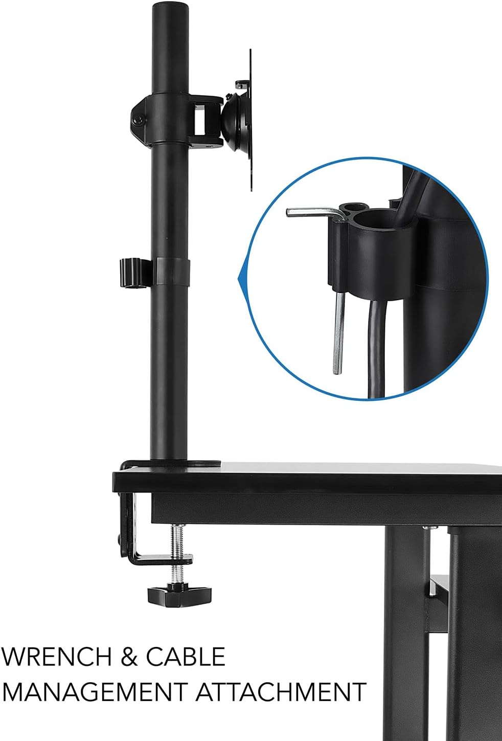 Mount-It! Rolling Adjustable Stand-Up Desk with Monitor Arm - Mobile Computer Workstation & Presentation Cart, in Black Color (MI-7942B)