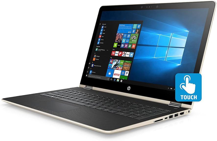 HP X360 Business Flagship 2-in-1 Laptop PC 15.6' FHD Touchscreen Intel i7-8550U Quad-Core Processor 8GB DDR4 RAM 1TB HDD Radeon DSC 530 Graphics Backlit-Keyboard B&O Audio Windows 10-Gold (Renewed)