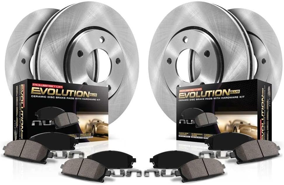 PowerStop Front and Rear Brake Kit for Ford Escape 2017 - Z17 Ceramic Brake Pads & Disc Rotors Replacement, KOE7570