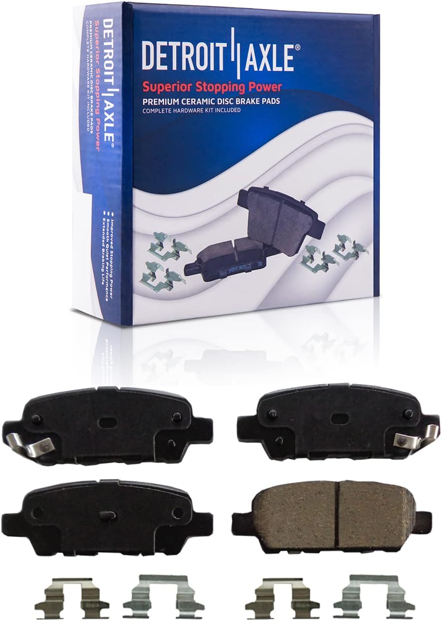 Detroit Axle - Brake Kit for 2002-2006 Nissan Altima Disc Brake Rotors Ceramic Brakes Pads Brake Calipers 2003 2004 2005 Replacement [11.65 inch Front & 11.46 inch Rear Rotors]