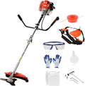 52CC 2-Stroke Gas Weed Eater, Gas String Trimmer, Gasoline Powered Weeds Eater, Weed Wacker, Gasoline Trimmer for Lawn Garden Yard, Red