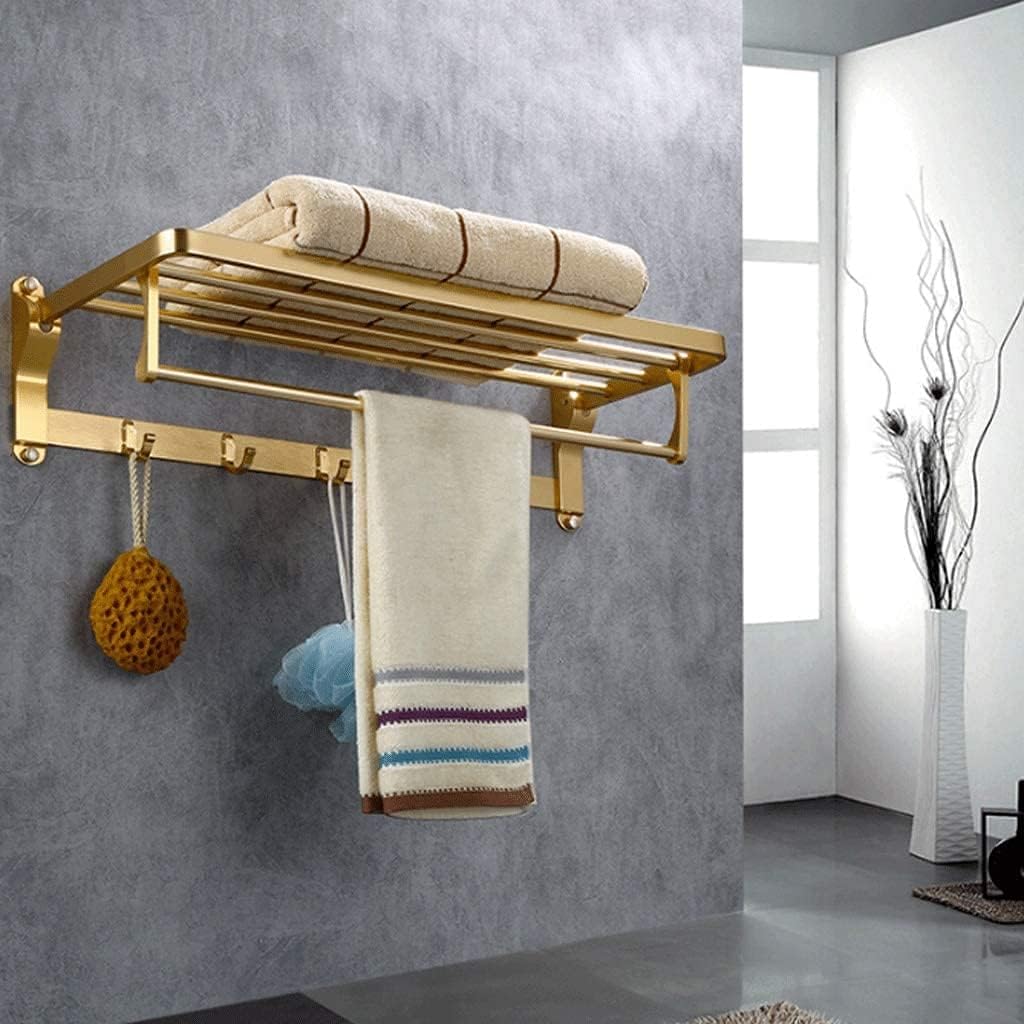 Towel Rack Towel Rails Antique Brass Bath Towel Rack Wall Mounted Towel Rail Bathroom Towel Holder Double Towel Shelf Bathroom Accessories Bathroom Towel Shelf,Gold