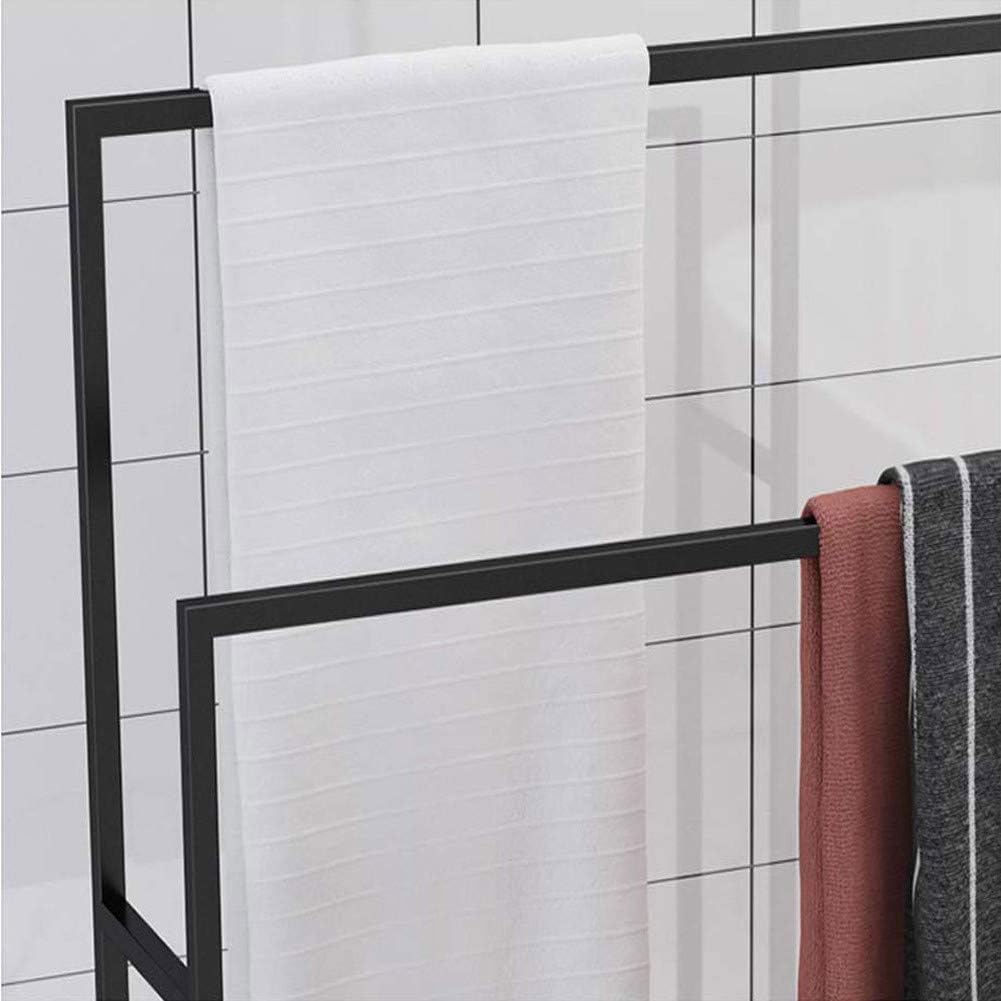 Exquisite Bathroom Shelves 2-Tier Freestanding Towel Racks, Metal Double Bathroom Rack/Hotel Household Towel Storage Rack Stand, Bathroom Towel Bar Organizer for Bathroom Accessori (Color : Gold, Si