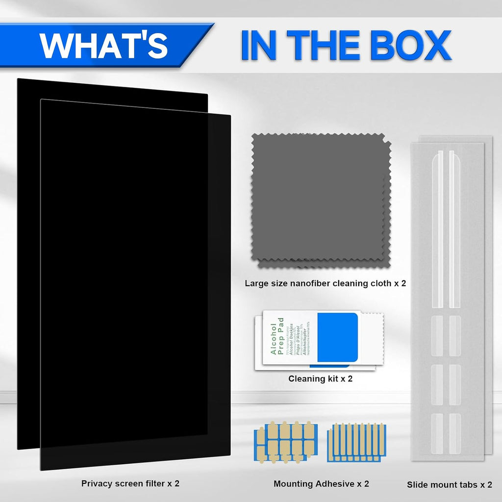 [2-Pack] Privacy Screen For Computer Monitor, 34-Inch 21:9 Aspect Ratio; Anti Spy/Bule Light/Glare And Eye Protection, 2 Install Ways Removable For Office, Airport, Cafe And Other Public Area; Diagonal 34 Inches, Width 31.25 Inches, Height 13.39 Inches