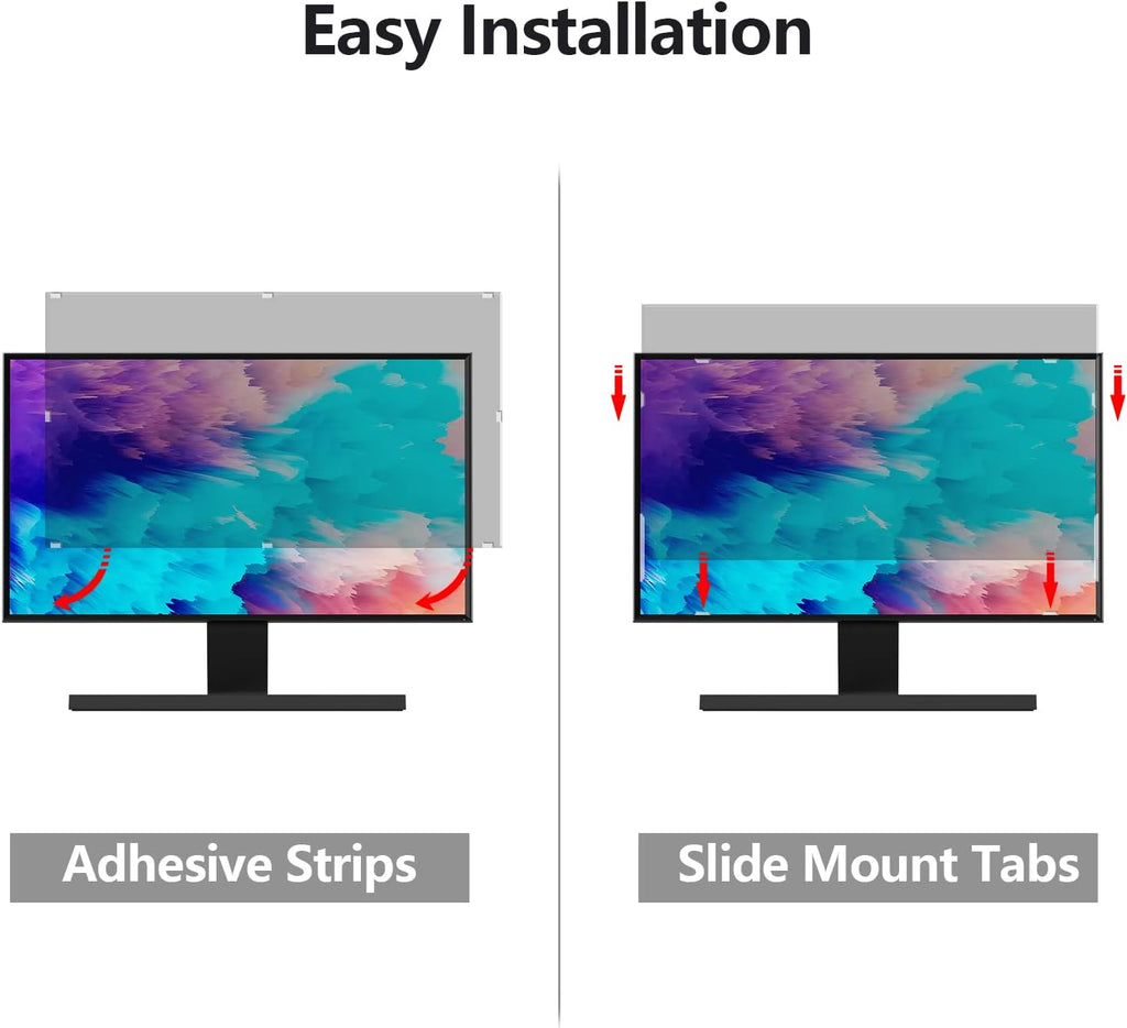 【10 Pack】 Computer Privacy Screen Protector 24 Inch with Hp Dell Asus Samsung LG and More, Removable Security Shield Filter for 16:9 Aspect Ratio Monitor Like ViewSonic Sceptre